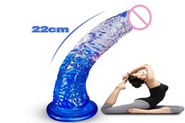 22cm Realistic Dildo Powerful suction cup Adult games Huge Penis Big dick Female Masturbation Device Erotic Sex Toys for Couple 228129355
