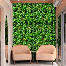 Decorative Flowers Artificial Plant Wall Reusable Grass Backdrop Panel Plastic Garden Flower Fake Green Hanging Fencing