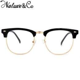 Fashion Sunglasses Frames Half Frame Eyeglasses Design Clear Lens Semi Rimless Woman Men Reading Glass Computer Eye Glasses 2021 Natuwe 264o