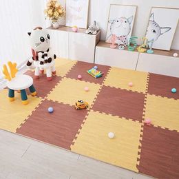 Play Mats NEW Wood Grain Puzzle Mat Baby Foam Play Splicing Bedroom Thicken Soft Modern Floor Kids Rug Crling Carpet Gifts For Kid