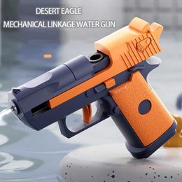 Gun Toys Mini manual water gun desert eagle pistol shooting game combat toy water gun summer outdoor toy childrens gift d240525