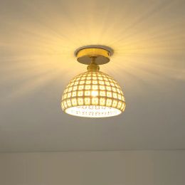 Modern Pendant Ceiling Lamp with Glass Shade for Kitchen Aisle Balcony Bedroom Home Art Deco Led Ceiling Lights Fixtures E27