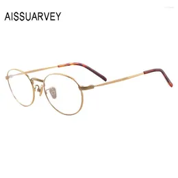Sunglasses Frames Titanium Round Eye Glasses For Men Women Vintage Small Eyeglasses Frame Retro Clear Lens Optical Eyewear
