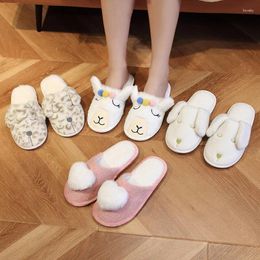 Slippers Stuffed Animal Alpaca Winter Warm Cute Plush | Home Shoes Fluffy Girls