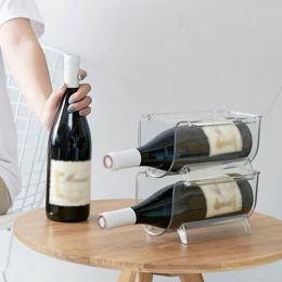Stackable Wine Rack Bottle Holder Kitchen Refrigerator Organizer Universal Beverage Bottle Organizer Champagne Storage Box