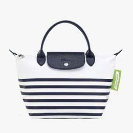 New Longxiang Bag Womens Crossbody Navy Blue Stripe Large Medium and Small Handbags Versatile Casual Tote103