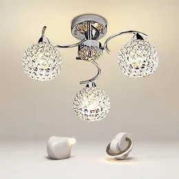 Chandeliers 3 Heads LED Dinning Room Crystal Chandelier Simple Modern Living E14 Bulb Lustre Lights