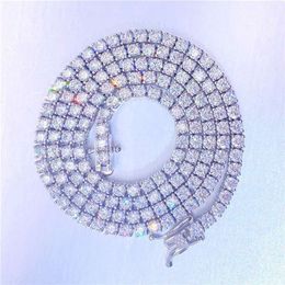 Wholesale Price Hip Hop Fine Jewelry 3Mm 4Mm 5Mm S Sterling Sier D-Vvs Diamond Moissanite Tennis Chain Necklace