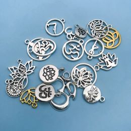 20pcs/Set Zinc Alloy Antique Silvery Yoga Symbol Shape Charms Pendant for DIY Necklace Bracelet Earrings Jewellery Making Handmade