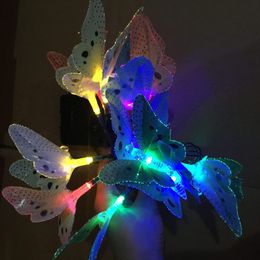 Solar Light String Outdoor 11.9Ft Fibre Optic Butterfly Fairy Sun Lamp Waterproof 12 Led Garden Yard Lawn Patio Party Decor