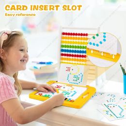 Magnetic Drawing Board Toy Kids Large Doodle with Magnet Beads Pen Cute Chicken Dinosaur Montessori Educational Toys Gift