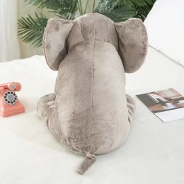 Personalized Embroidery Stuffed Animal Soft Gray Elephant Pillow Baby Sleep Hug Doll Plush Toys Embroidered Baby Gifts With Name