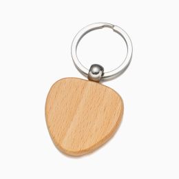 5Pcs Wooden Blanks Keychain Pendants Record Closure Rectangular Rectangle Engraving Keyrings DIY Wood ID Tags Gifts Decoration