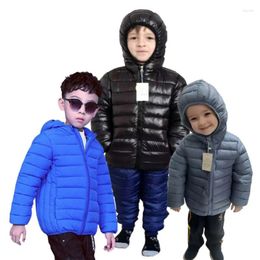 Down Coat Kids Boy Girl Lightweight Cotton Jacket Winter Children Warm Hooded Outerwear Teenagers Coats Casual Clothes 6-14 Years Old