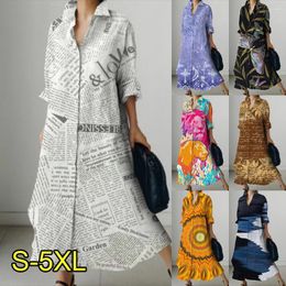 Casual Dresses Autumn Monogrammed Long Women's Sleeve V Neck High Waist Maxi Vintage Holiday Prom Gowns Basic Office