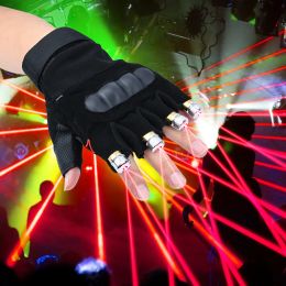 DJ Disco Dancing Show RGB Laser Gloves Multi-line 4 Heads LED Palm Light For Club/Party/Bars Stage