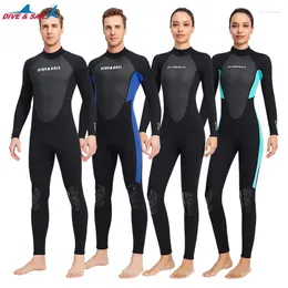Women's Swimwear Men Ladies 3mm Wetsuit Neoprene Warm Swimming Diving Suit Long Sleeves Deep Snorkelling One-piece Surfing Women