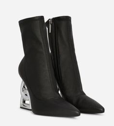 Top Elegant Brand Designer Womens Keira Cadle Boots Bootie in pelle di brevetto nera con catena lo stivale ad alto tallone lady shoot da passeggio nero eu35-43 con scatola