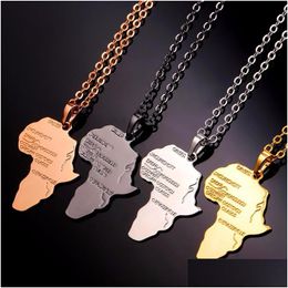 Pendant Necklaces Fashion Unisex Wonderf Africa Map Necklace Jewellery Sier Gold Plated African Country Gift Drop Delivery Pendants Dhzeu