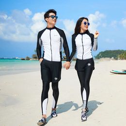 2024 New South Korean Couple Split Long sleeved Sports Sunscreen Quick Dry Float Diving Mother Coat Swimming Suit H525-79