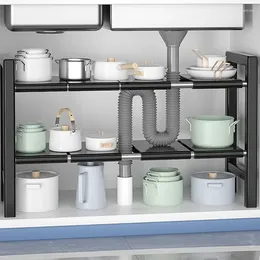 Kitchen Storage Under Sink Shelf Cabinet Rack Multifunctional Pot Shelves