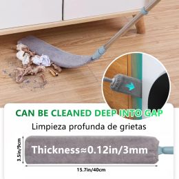 Dust Removal Dusters Extendable Telescopic Duster Long Handle Mop Extra Flat Push Broom To Clean Under Furniture Feather Brush