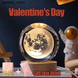 Night Lights Valentines Day Gift Galaxy Crystal Ball Light 3D Planet Moon Light USB LED Night Light S2452410