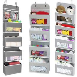 Storage Bags Non-woven Fabric 4 Pocket Bag Wall Mounted Underwear Box Behind Door Crib Kids Toys Hanging Doll Organiser