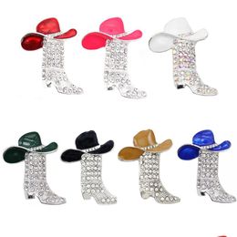 Pinos broches 10 pcs/lote jóias de moda mticolor chapéu de sorte de botas ocidentais