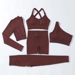Lu Align Gym Wear Women Workout Clothe Apparel Six- Scrunch Butt ggg Set Seamle Yoga One Shoulder Sport Bra Set