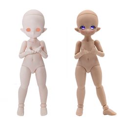 1/6 BJD -Puppe mit Kopf kein Make -up weiß/ braun Haut weiche Gummi -Gils Praxis Make -up -Spielzeug