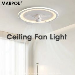 MARPOU 220V ceiling fan with lighting remote control for Home Bedroom Ceiling Lamp ceiling fans with led light For Living room