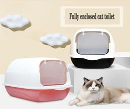 Closed Cat Litter Box Deodorant Cats Toilet Environmentally Resin Removable Cover Washable Kittens Tray Pet Accessories 2203238754045