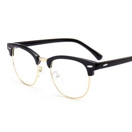 2020 Classic Rivet Half Frames Eyeglasses Vintage Retro Optica Eye Glasses Frame Men Women Clear Spectacle Frame Eyewear oculos de grau 299L