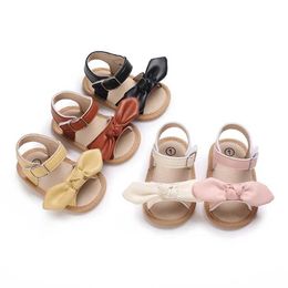 First Walkers Childrens sandals baby walking shoes summer rubber soft sole non slip baby shoes first step baby girl bow sandals d240525