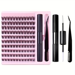 DIY Lash Extension Kit Clusters With Waterproof Strong Hold Bond And Seal Eyelash Tweezers Cluster 240511