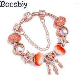 Charm Bracelets Love Dream Catcher & Star Bead With Heart Pendent DIY Brand Bracelet Jewelry For Women To Making Gift Desgin