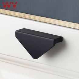 WV American Hidden Cabinet Handles Black Gold Aluminum Alloy Kitchen Cupboard Pulls Drawer Knob Door Furniture Handle Hardware