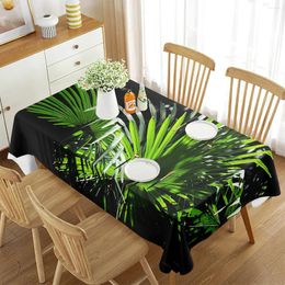 Table Cloth Green Palm Leaves Rectangular Tablecloth Tropical Plant Landscape Home Decor Dining Room Kitchen Travel Living