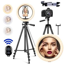USB Charger 26cm Led Selfie Ring Light Phone Lens Remote Control Lamp Photography Lighting with Adjustable Tripod Stand Holder