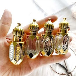 Storage Bottles 1Pcs 6ml Luxury Style Golden Refillable Perfume Roll-on Essential Oil Bottle Empty Cosmetics Sample Test Container