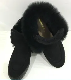 Boots Dousin Partin 2024 Style Women Fur Inside Winter Shoes Platform Fashion Lace Up Flats Ladies