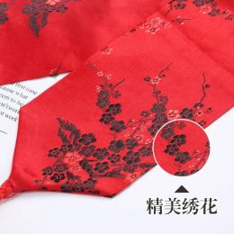 Japansk bred korsett cummerbunds kimono bälte kvinnor vintage blommig tryckt yukata fönster slips satin midjeband