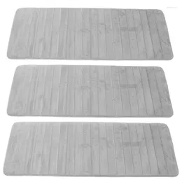 Carpets 3X Memory Foam Soft Bath Mats - Non Slip Absorbent Bathroom Rugs Extra Large Size Runner Long Mat 60X160cm Grey