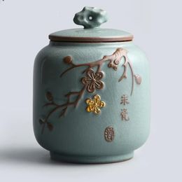 Hand Carved Lotus Celadon Ashes Pet Urn Cremation of Dog and Cat Ceramic Urns Sealed Jar Funeral Memorial Art Large Size 240524