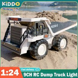 Diecast Model Cars 1/24 alloy RC dump truck equipped with lightweight construction vehicle excavator remote control dump truck toy childrens Christmas gift S545210