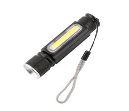 USB Handy Powerful COB T6 LED Zoomable Flashlight Rechargeable Torch USB Magnet Flash Light Pocket Camping Lamp Builtin 186504366004