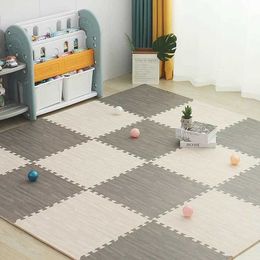 Play Mats Wood Grain Puzzle Floor Foam Carpet Bedroom Splicing Mat Baby Play Mat Interlocking Exercise Tiles30*30cm