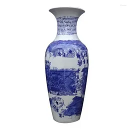 Vases China Scenery Pattern Large-Scale Height Household Flower Pots Blue And White Porcelain Ceramic Vase