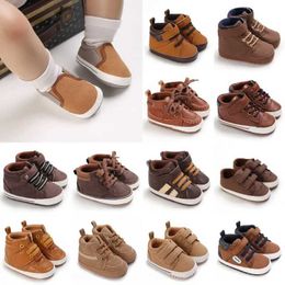 First Walkers Newborn mens baby shoes soft soled baby shoes warm boots non slip sports shoes first pair of walking shoes for 0-18 months old d240525